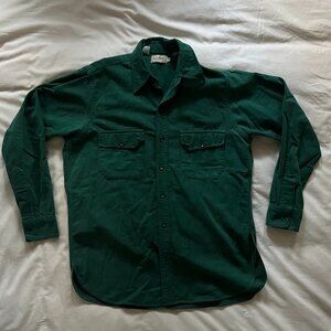 Vintage Mens LL Bean Chamois Shirt Green